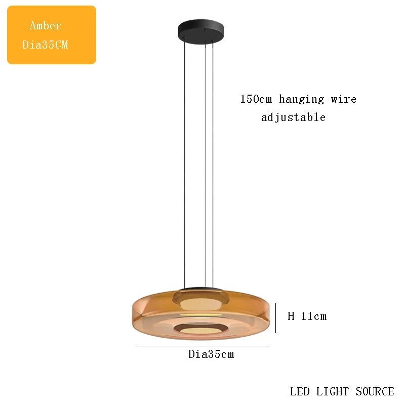 Lustre en verre italien minimaliste