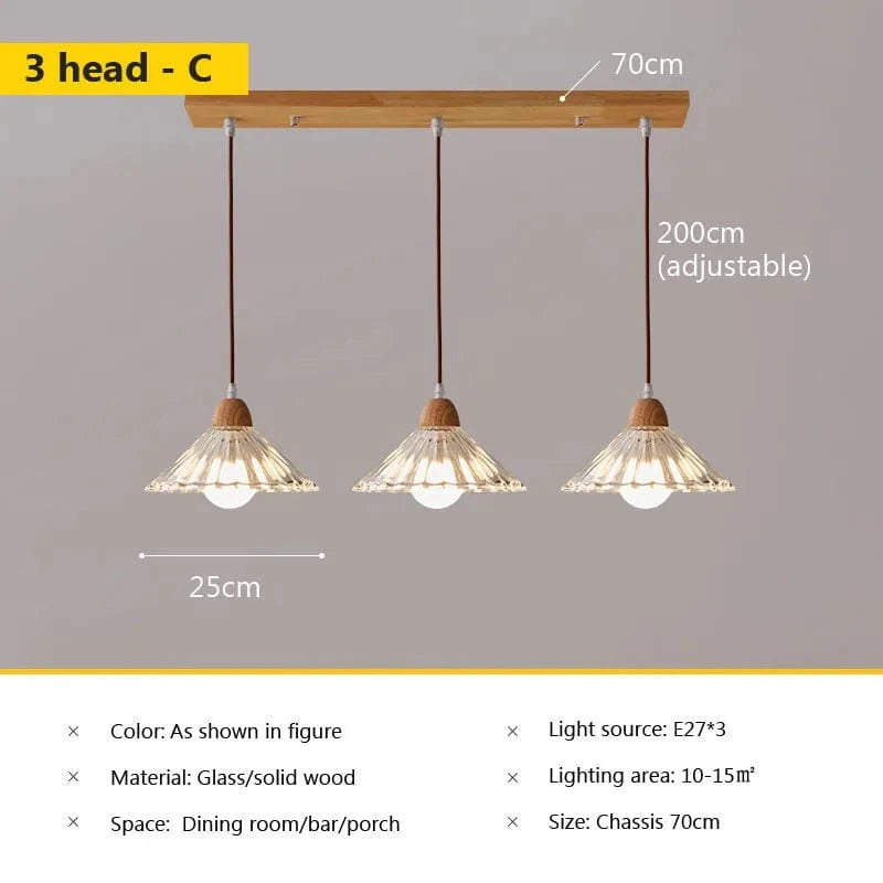 Lustre en verre nordique japonais pour café, restaurant et chambre | Marco Lucetti 3H C