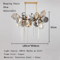 Lustre en verre post-moderne LED de luxe | Marco Lucetti L80cm / Lumière naturelle