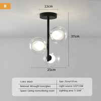 Lustre en verre pour éclairage de maison et de bar | Marco Lucetti Noir / Sans ampoule