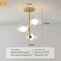 Lustre en verre pour éclairage de maison et de bar | Marco Lucetti Or / Sans ampoule