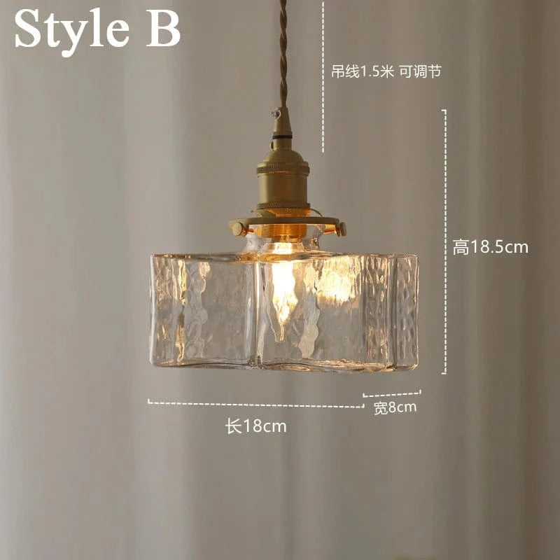 Lustre en verre rétro minimaliste nordique pour chambre à coucher ou salon | Marco Lucetti