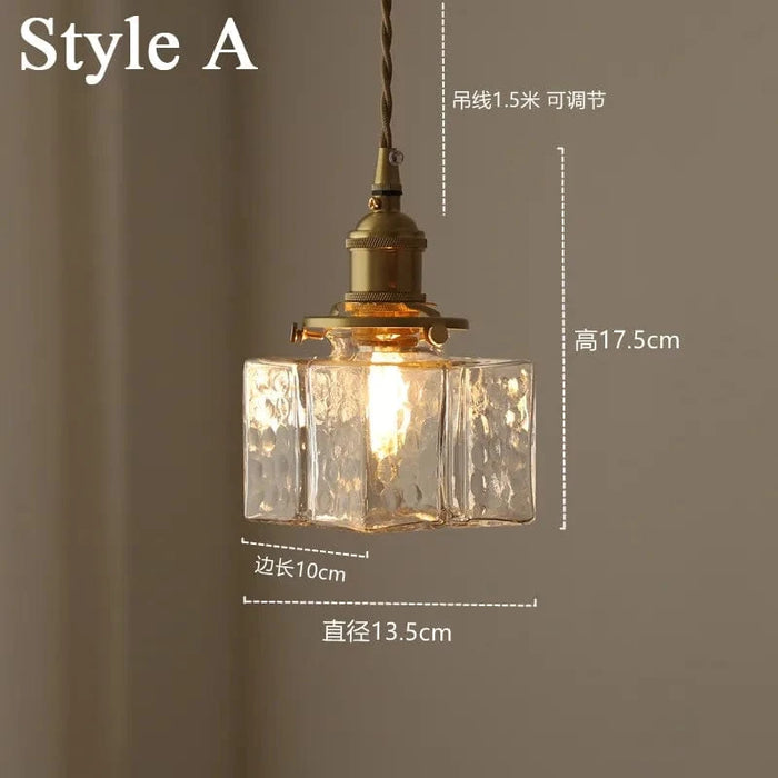 Lustre en verre rétro minimaliste nordique pour chambre à coucher ou salon | Marco Lucetti