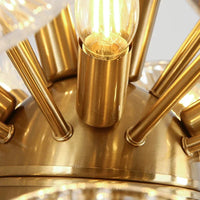 Lustre en verre rond Deyidn Luxe Or pour Villa - Salle à Manger et Chambre | Marco Lucetti