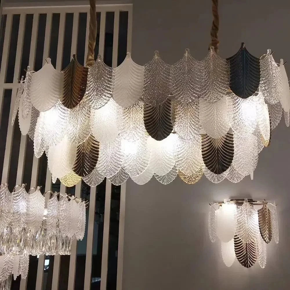 Lustre en verre suspendu LED de luxe pour décoration intérieure de salon Villa hall | Marco Lucetti