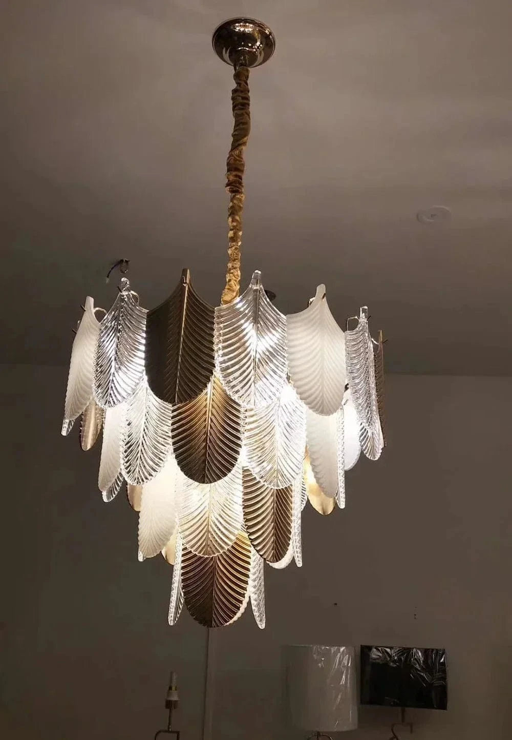 Lustre en verre suspendu LED de luxe pour décoration intérieure de salon Villa hall | Marco Lucetti