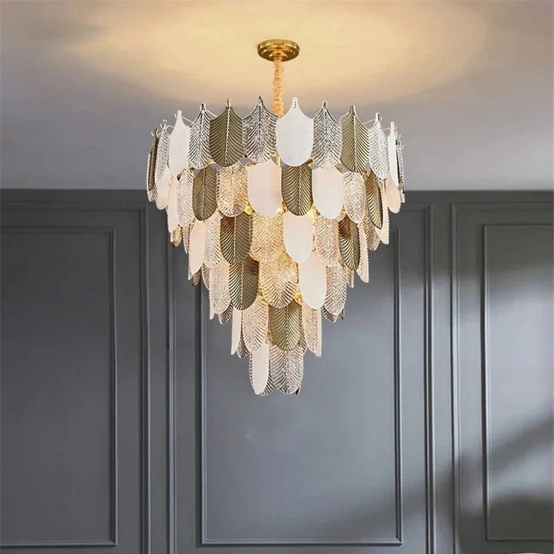 Lustre en verre suspendu LED de luxe pour décoration intérieure de salon Villa hall | Marco Lucetti