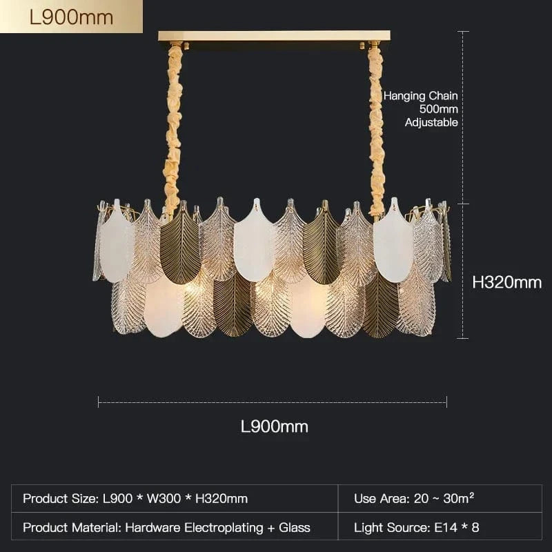 Lustre en verre suspendu LED de luxe pour décoration intérieure de salon Villa hall | Marco Lucetti L90cm / Blanc froid