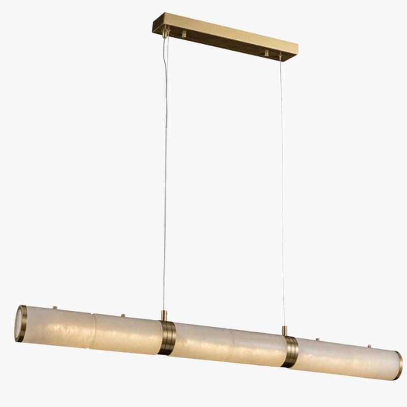 Lustre en zigzag en cuivre et marbre, éclairage LED de luxe modernisé. | Marco Lucetti