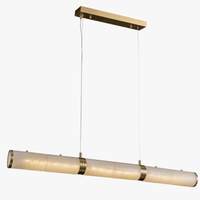 Lustre en zigzag en cuivre et marbre, éclairage LED de luxe modernisé. | Marco Lucetti