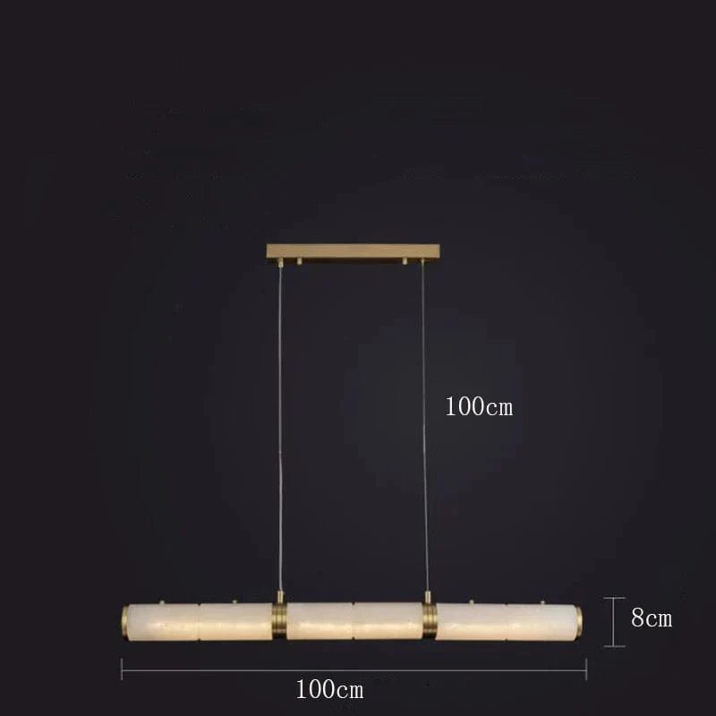 Lustre en zigzag en cuivre et marbre, éclairage LED de luxe modernisé. | Marco Lucetti L100 H8cm / Or / Blanc chaud