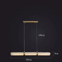 Lustre en zigzag en cuivre et marbre, éclairage LED de luxe modernisé. | Marco Lucetti L100 H8cm / Or / Blanc chaud