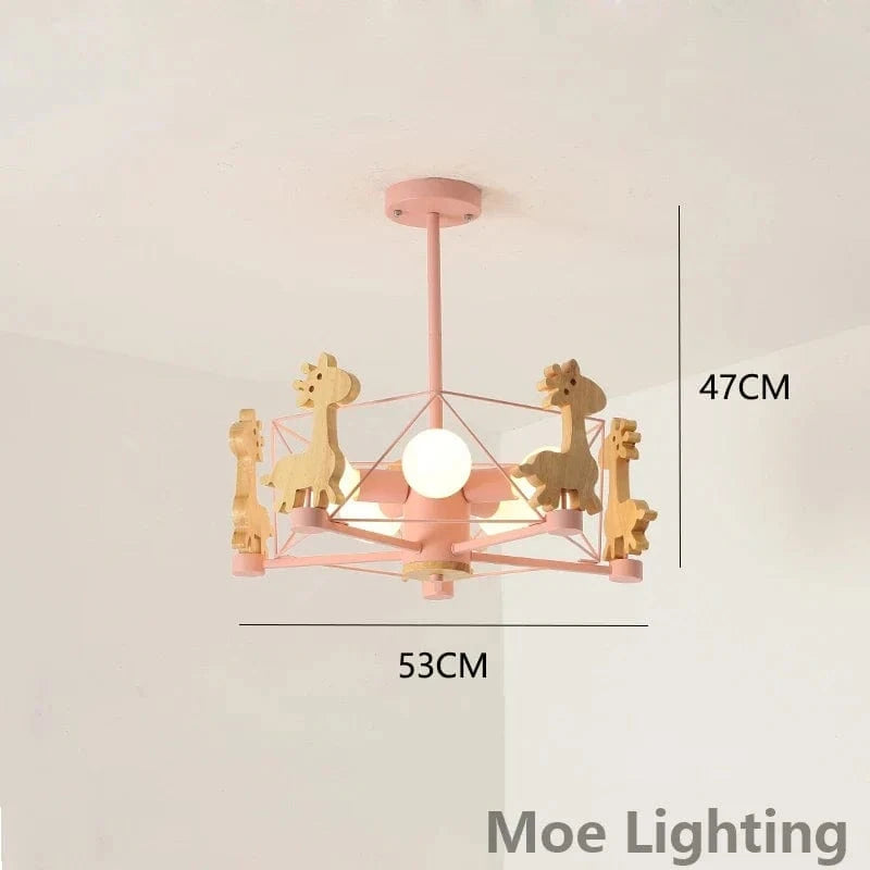 Lustre enfant LED Girafe Glow | Marco Lucetti Rose 1 / Blanc chaud