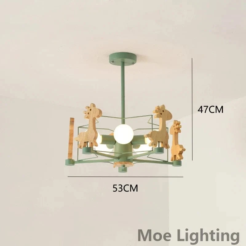 Lustre enfant LED Girafe Glow | Marco Lucetti Vert 1 / Blanc chaud