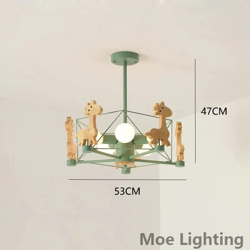 Lustre enfant LED Girafe Glow | Marco Lucetti Vert / Blanc chaud