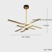 Lustre et Suspension LED Design Créatif Postmoderne Minimaliste - Éclairage de Luxe | Marco Lucetti 8 or clair / Lumière chaude