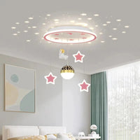 Lustre Etoile Créatif LED Moderne pour Chambre d'Enfant. | Marco Lucetti Dia40xH45cm Rose
