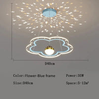 Lustre Etoile Créatif LED Moderne pour Chambre d'Enfant. | Marco Lucetti Fleur bleue Dia40cm