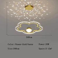 Lustre Etoile Créatif LED Moderne pour Chambre d'Enfant. | Marco Lucetti Fleur d'or Dia40cm