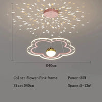 Lustre Etoile Créatif LED Moderne pour Chambre d'Enfant. | Marco Lucetti Fleur rose Dia40cm