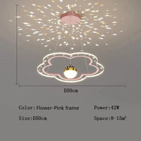 Lustre Etoile Créatif LED Moderne pour Chambre d'Enfant. | Marco Lucetti Fleur rose Dia50cm
