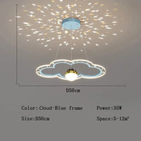 Lustre Etoile Créatif LED Moderne pour Chambre d'Enfant. | Marco Lucetti Nuage Bleu Dia50cm