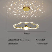 Lustre Etoile Créatif LED Moderne pour Chambre d'Enfant. | Marco Lucetti Nuage d'or Dia50cm