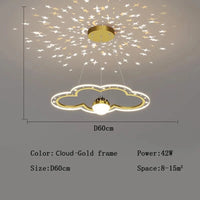 Lustre Etoile Créatif LED Moderne pour Chambre d'Enfant. | Marco Lucetti Nuage d'or Dia60cm