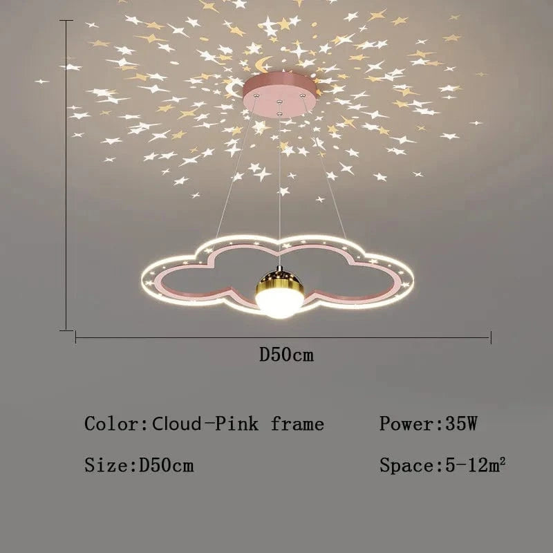 Lustre Etoile Créatif LED Moderne pour Chambre d'Enfant. | Marco Lucetti Nuage Rose Dia50cm
