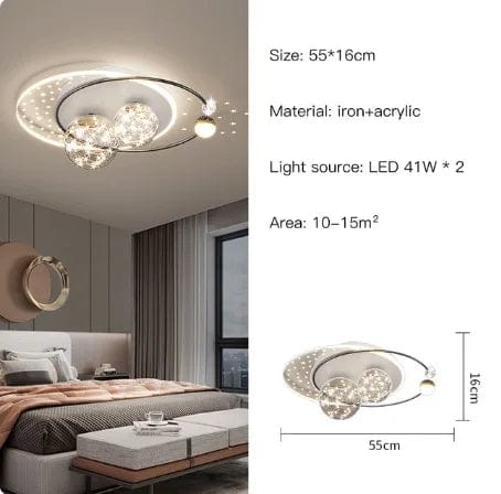 Lustre Étoilé Nordique Moderne Acrylique Or/Noir à LEDs pour Chambre et Salon | Marco Lucetti