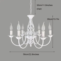 Lustre Européen LED à Bougies | Marco Lucetti 6 lumières