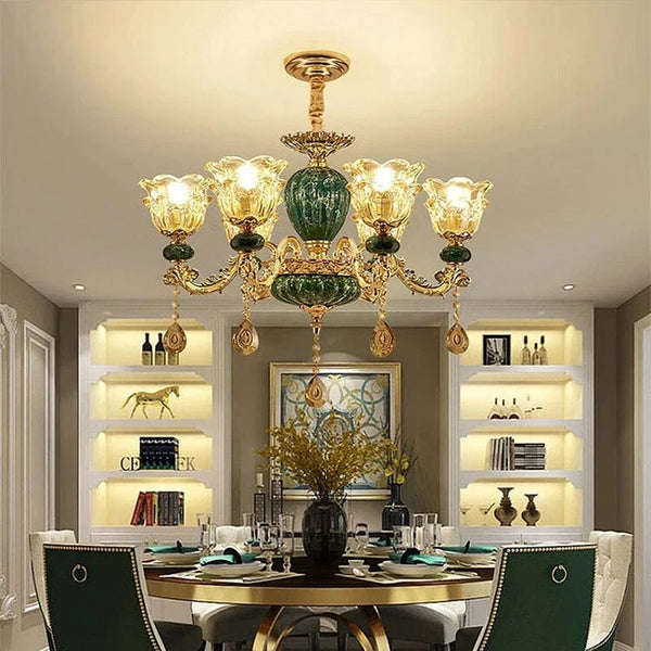 Lustre Européen LED en Céramique Cristal pour Villa Duplex | Marco Lucetti