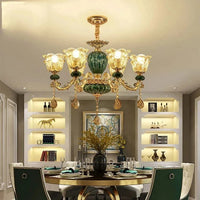 Lustre Européen LED en Céramique Cristal pour Villa Duplex | Marco Lucetti D70H50CM 6Lumière / Changeable