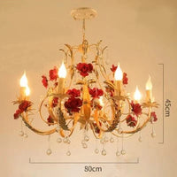 Lustre Fleur et Bougies | Marco Lucetti 8 lumières / Lumière chaude