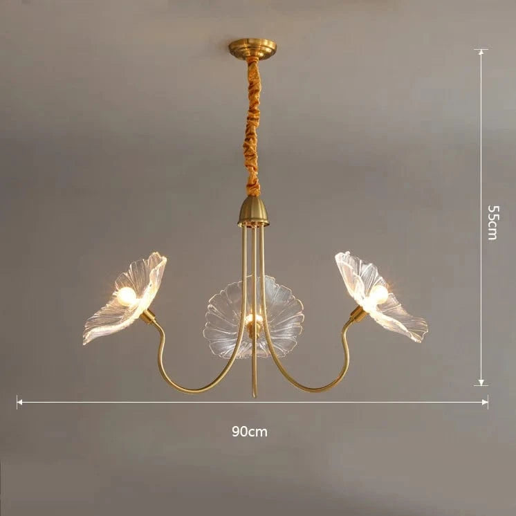 Lustre Fleurs en Verre - Style Nordique Moderne | Marco Lucetti 3 têtes claires P