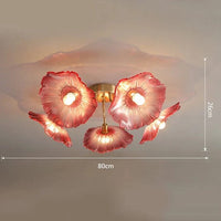 Lustre Fleurs en Verre - Style Nordique Moderne | Marco Lucetti 5 têtes rouge C