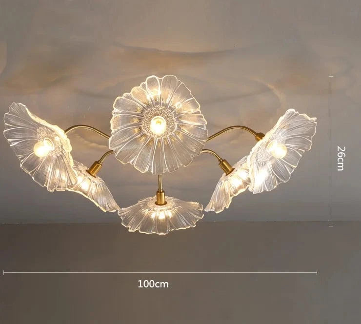 Lustre Fleurs en Verre - Style Nordique Moderne | Marco Lucetti 6 têtes claires C