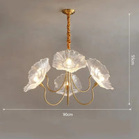 Lustre Fleurs en Verre - Style Nordique Moderne | Marco Lucetti 6 têtes claires P
