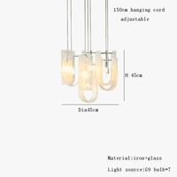 Lustre Français Moderne en Verre à Brume pour Salon | Marco Lucetti