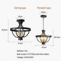 Lustre Géométrique Moderne de Ferme - Éclairage Suspendu Rustique