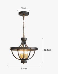 Lustre Géométrique Moderne de Ferme - Éclairage Suspendu Rustique