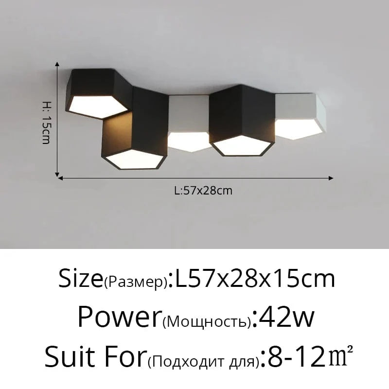 Lustre Géométrique Moderne | Marco Lucetti B 5 têtes / Blanc froid, pas de télécommande