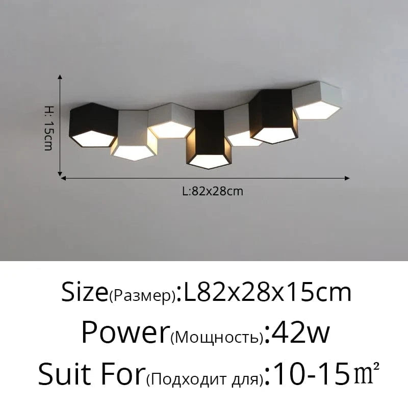 Lustre Géométrique Moderne | Marco Lucetti B 7 têtes / Blanc froid, pas de télécommande