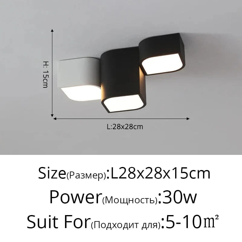 Lustre Géométrique Moderne | Marco Lucetti C 3 têtes / Blanc froid, pas de télécommande