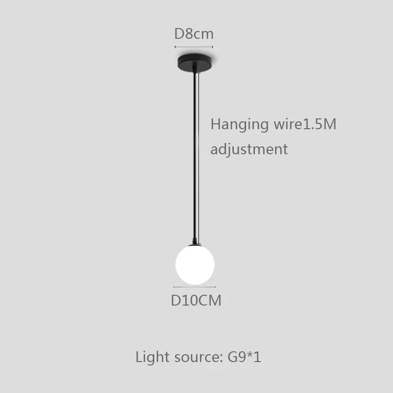 Lustre Globe Lumineux - Or/Noir/Argent - Style Moderne | Marco Lucetti Noir 10cm / Blanc froid