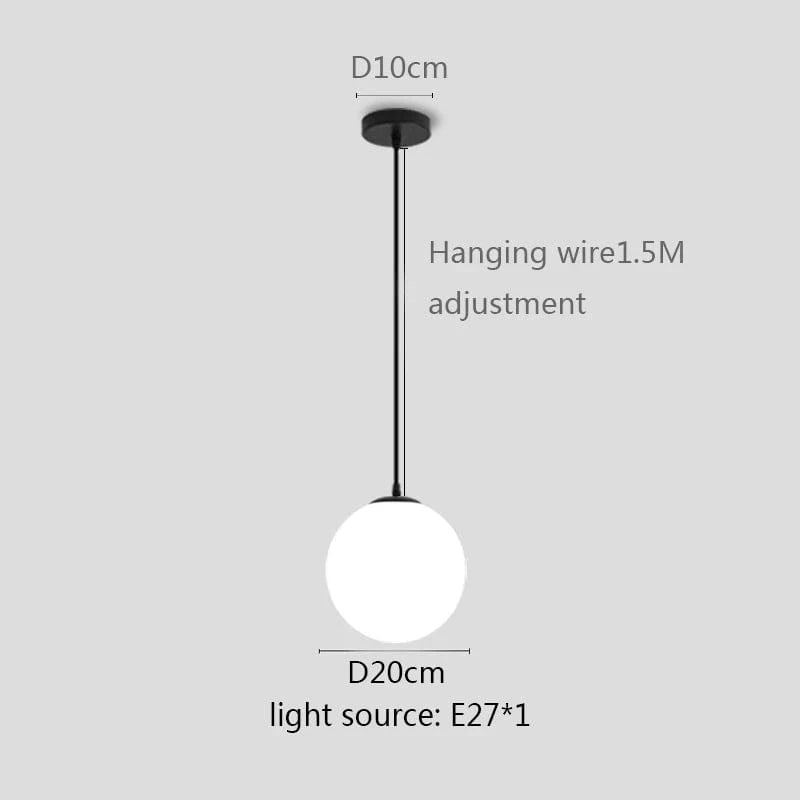 Lustre Globe Lumineux - Or/Noir/Argent - Style Moderne | Marco Lucetti Noir 20cm / Blanc froid