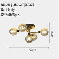 Lustre Gris Fumée Moderne pour Maison Intérieur | Marco Lucetti 5 plafonniers 2 / Lumière blanche