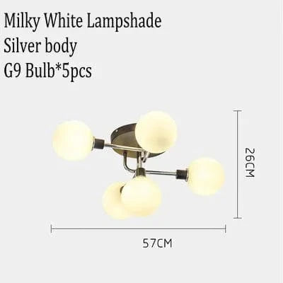 Lustre Gris Fumée Moderne pour Maison Intérieur | Marco Lucetti 5 plafonniers 5 / Lumière blanche