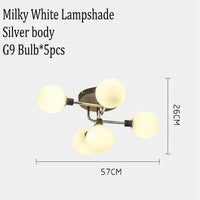 Lustre Gris Fumée Moderne pour Maison Intérieur | Marco Lucetti 5 plafonniers 5 / Lumière blanche