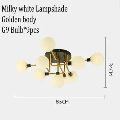 Lustre Gris Fumée Moderne pour Maison Intérieur | Marco Lucetti 9 plafonniers 1 / Lumière blanche